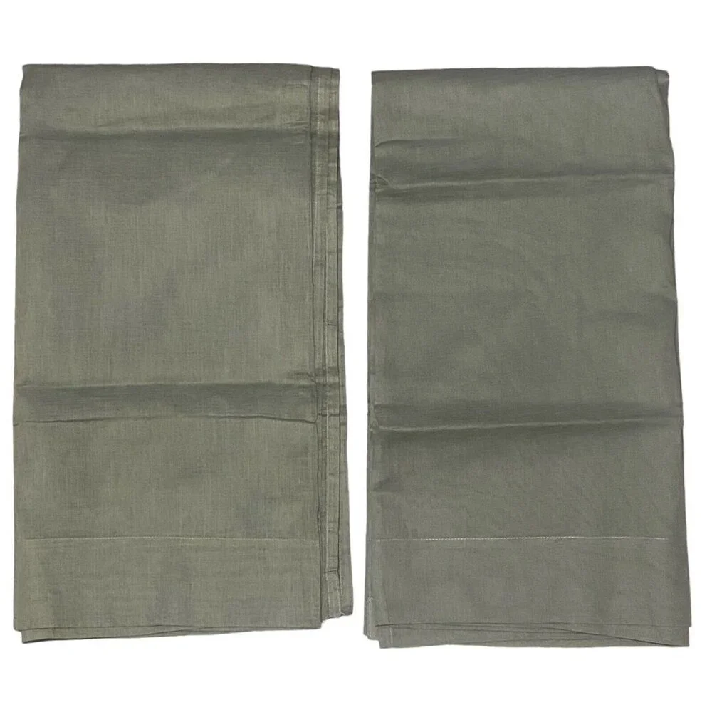 Pottery Barn Sheer‎ Curtain Panels Classic Voile Drapes Set 2 Green 44x84 Pair